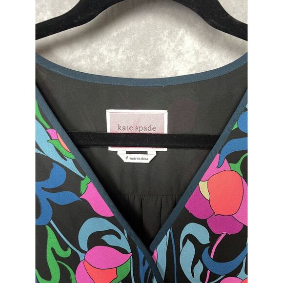 Kate Spade Floral Swirl Mini Dress SZ 4 - Picture 3 of 10